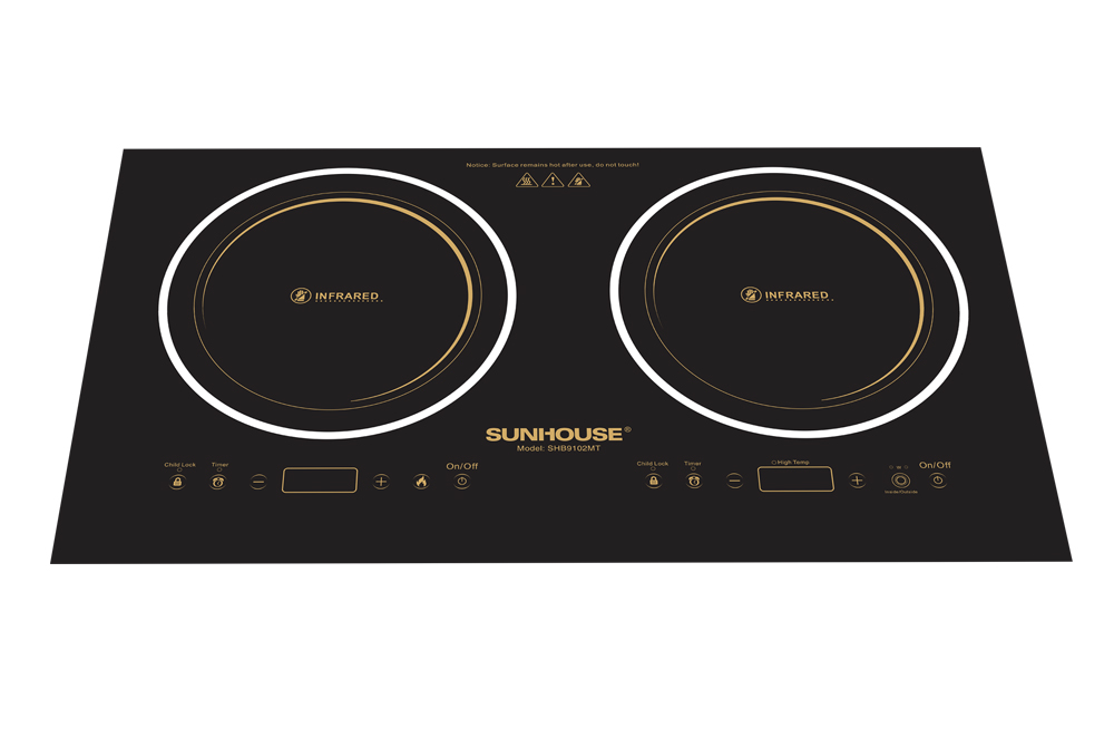 Double infrared cooktop SUNHOUSE SHB9102MT 001