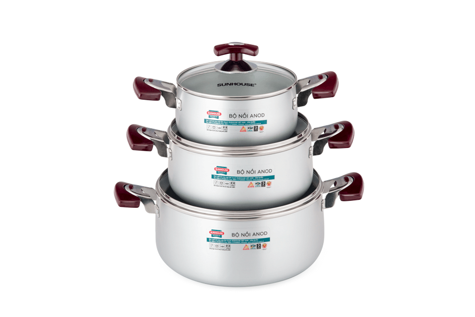 SUNHOUSE anodized cookware set SH8833EB 005