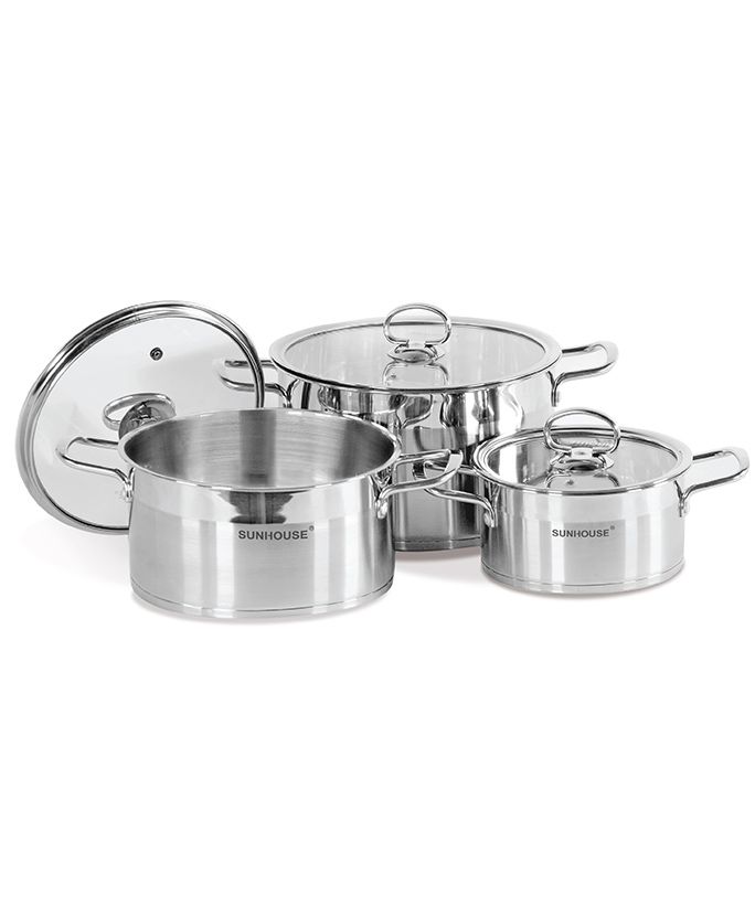 3-piece five-layer-bottom cookware set SUNHOUSE SH785