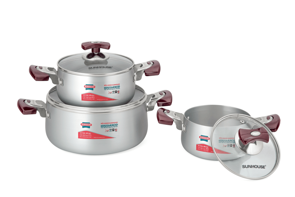 SUNHOUSE anodized cookware set SH6633-18 handle type eb (16,18,24) 009