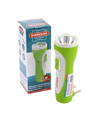 SUNHOUSE PORTABLE FLASHLIGHT SHE-4051 MEDIUM SIZE WHITE GREEN COLOR