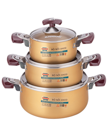 SUNHOUSE anodized cookware set SH6634