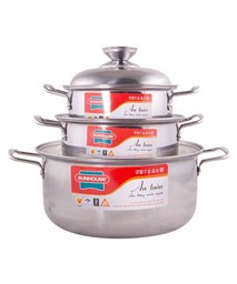 3-piece stainless steel cookware set HAPPY TIME HPT224