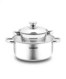 SUNHOUSE 2-piece three-layer-bottom cookware set SH332