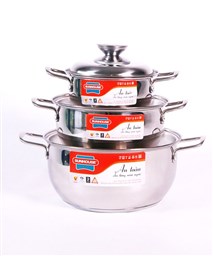 SUNHOUSE 3-piece three-layer-bottom cookware set SH335