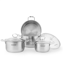 3-piece three-layer-bottom cookware set SUNHOUSE SH893