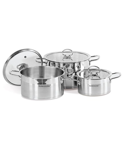 3-piece five-layer-bottom cookware set SUNHOUSE SH785